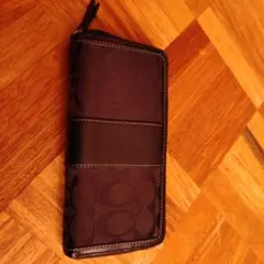 ネイビー 長財布 ナイロン レザー