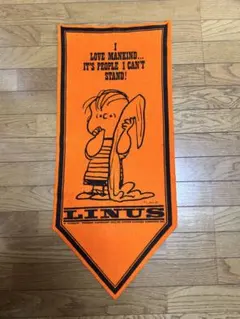 ●レア ●70's スヌーピー アストロノーツ フェルトバナー オレンジ 70'S PEANUTS Felt Pennant SNOOPY/ORANGE 70年代 ピーナッツ フェルト