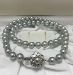 極美品テリ強 あこや真珠 7.0〜7.5mm ネックレス ブルー