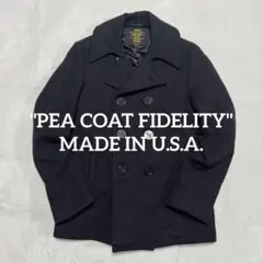 FIDELITY フィデリティ サイズS 　ウール　Pコート　ブラック
