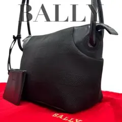 【美品】バリー　ショルダーバッグ　トート　レザーキャンバス　黒　肩掛け　小物入れのサムネイル