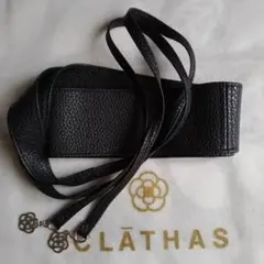 CLATHAS カメリアチャーム付きベルト ブラックのサムネイル