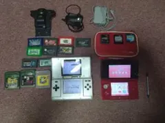 ニンテンドー3DS 赤とDS シルバー ゲームソフト付き