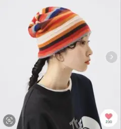 ビームスボーイ別注　ROBERT MACKIE マルチボーダー ニットキャップ