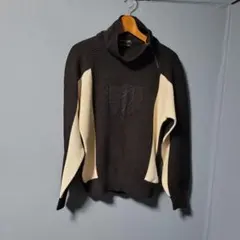 90s DI MAGGIO 変形ハーフジップ ニット XL 日本製 ワールド
