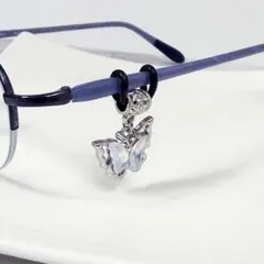 メガネチャーム　バタフライ　ホワイト　メガネアクセサリー
