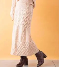 Chico ケーブルニット タイトロングスカート