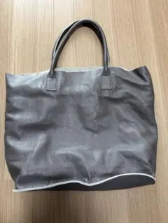 美品 kawa-kawa トートバッグ グレー レザーハンドル - メルカリ