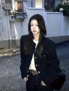 韓国　ツイードジャケット