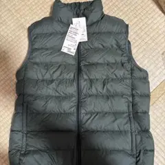新品タグ付　無印良品　軽量スタンドカラー ダウンベスト Mサイズ ダークグリーン