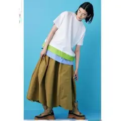 nagonstans ナゴンスタンス CO 天竺 ヘムレイヤーTシャツ ホワイトのサムネイル