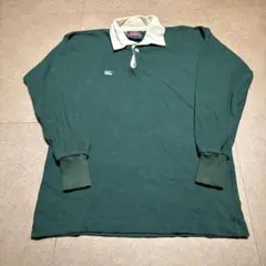 Canterbury ラガーシャツ　長袖　ポロシャツ　ラグビー　緑　38