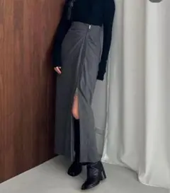 CLANE HIGH WAIST DRAPE SKIRT グレー 0 新品タグ付