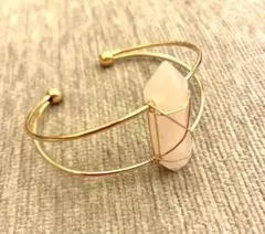 ローズクォーツ　バングル　天然石　パワーストーン　恋愛運アップ