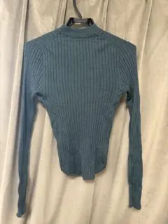 UNIQLO リブ編み長袖セーター M 青緑