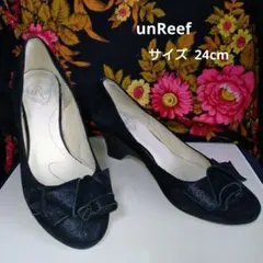 unReef スエード ラメ リボンパンプス ウェッジヒールのサムネイル