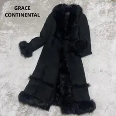 美品】グレースコンチネンタル ポンチョ ストール ラクーンファー