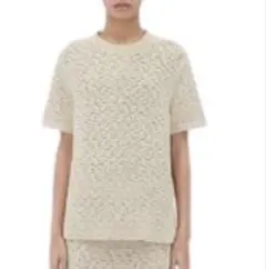 BOTTEGA VENETA　コットンクロシェTシャツ　ベージュ　Ｓのサムネイル