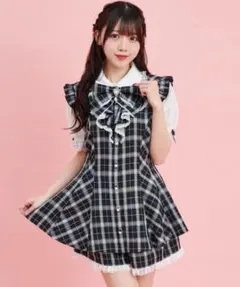 Secret Honey レース袖ラッフル半袖セットアップ