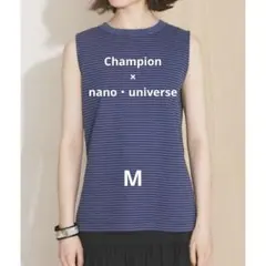 ナノユニバース×チャンピオン フレンチテリーボーダーノースリトップス タンク M