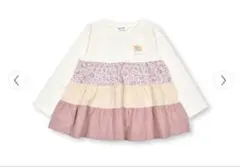 SLAP SLIP 花柄レース生地切替ティアード長袖Tシャツ　100cm