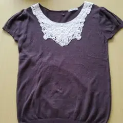 Te    chi chi 綿麻ニット　半袖