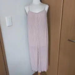 もうすぐ削除 ピンク プリーツキャミワンピース