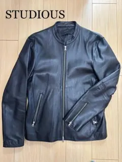 【STUDIOUS】レザージャケット／黒／状態：良好