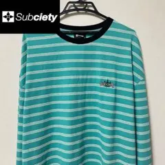 Subciety/サブサエティー 長袖ボーダーT グリーンのサムネイル