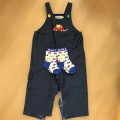 ミキハウス ダークブルー オーバーオール　靴下セット
