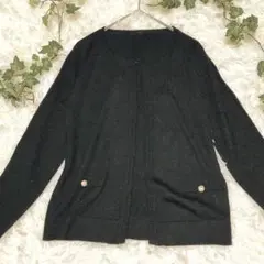 ペイトンプレイス 黒カーディガン M 上品 通勤 オフィス 羽織り
