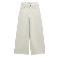 稀少オフホワイト ZARAスーパーワイドレッグデニム 38 新品キュロット