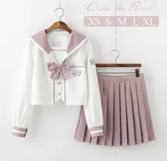 長袖 セーラー服 ピンク&ホワイト