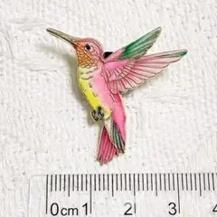 鳥 ハチドリ ハミングバード ピンク ピンズ ブローチ ラペルピン ピンバッジ