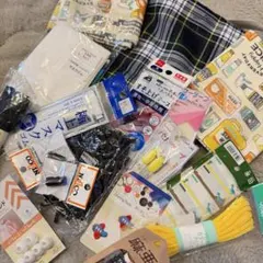 手芸素材セット18点セット生地マスクゴムなどハンドメイド福袋