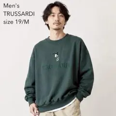 TRUSSARDI トラサルディ イタリア製 ロゴ刺繍 スウェット グリーン Mのサムネイル