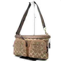 COACH コーチ　ダブルポケット　シグネチャー　ショルダーバッグ