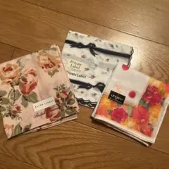 新品　未使用　花柄　ハンカチ3枚セット