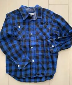 ミキハウスピクニック　チェック柄 長袖ネルシャツ130