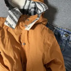 オレンジ カジュアルジャケット フリースライニング120㎝