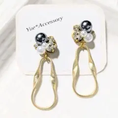 P-349　ハンドメイド☆ビジューピアス／イヤリング