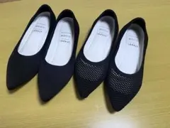 steppi フラットシューズ 2足セット ブラック 4H 22.5のサムネイル