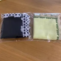 近沢レースおにぎりブラックと茶道　タオルハンカチ