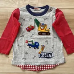 MIKI HOUSE 作業車両の長袖Tシャツ80cm