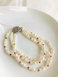 淡水パール３連ブレスレット