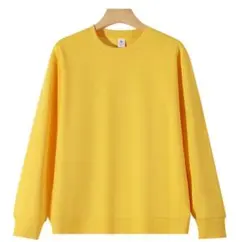 イエロークルーネック長袖スウェット