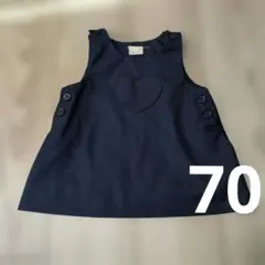 petit main プティマイン　紺＊ネイビー ワンピース　チュニック 70