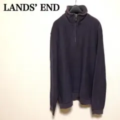 LANDS' END ランズエンド ハーフジップ スウェット パープル Lのサムネイル