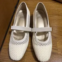 アイボリーメリージェーンシューズ低ヒール(24.5cm)のサムネイル