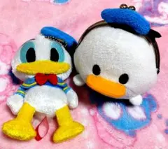 ドナルドダック ぬいぐるみキーホルダー ツムツムがま口財布 ポーチ